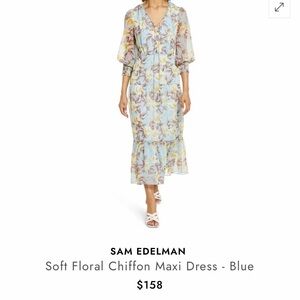Sam Edelman Floral Chiffon Maxi Dress - Light Blue